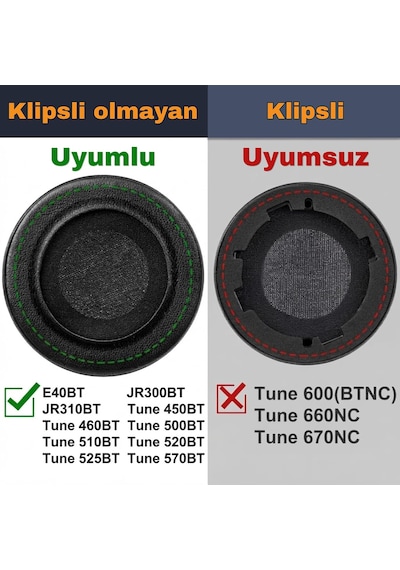 Jbl T450bt 460bt Tune 500bt 510bt 520bt 525bt 530bt 560bt 570bt & E40bt & Jr Serisi İle Uyumlu Soğutucu Jel Kulaklık Pedi Ve Kafa Bandı - İpeksi Kumaş & Hafızalı Sünger Kulaklık Pedi Seti Siyah