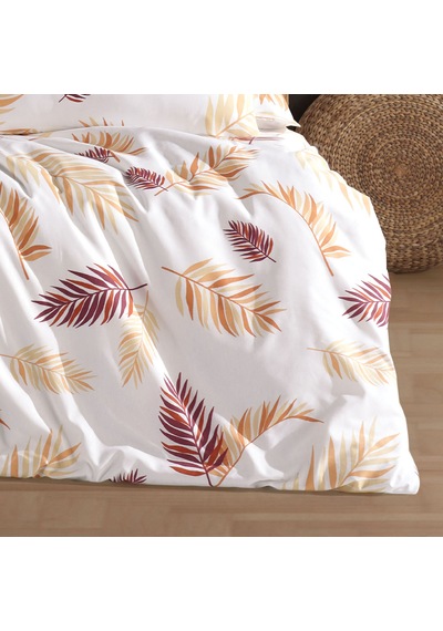 Tek Kişilik Nevresim Takımı 160x220cm 2 Yastık Kılıfı Lastikli Çarşaflı 120x200+30 Bej - Beyaz