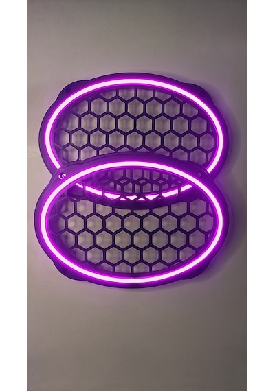 Hoparlör Kapağı Oval 20 Cm Ledli 2'li Takım - Pembe