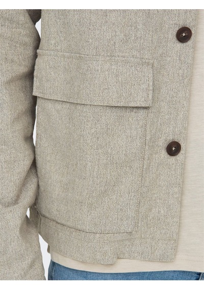 Only & Sons Onskane Lınen Mıx Casual 0245 Jacket Erkek Bej Ceket - Os22031579 Bej
