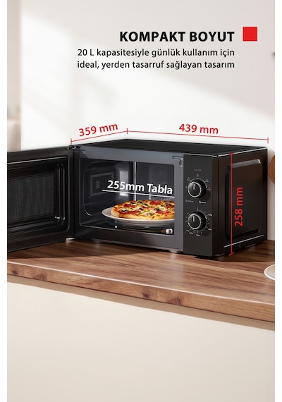 Toshiba MWP-MM20P BK 20 L 5 Isı Seviyesi Siyah Mikrodalga Fırın