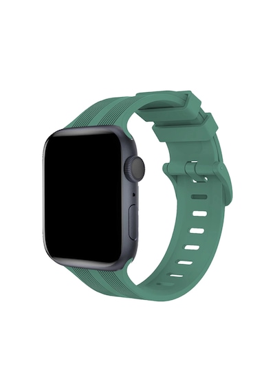 Gld-spt- Newface Apple Uyumlu Watch 38mm Kr408 Çizgili Silikon Kordon - Yeşil