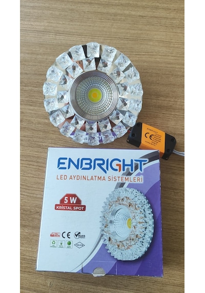 Enbright 5w Kristal Spot Led Armatür En-8202 Beyaz