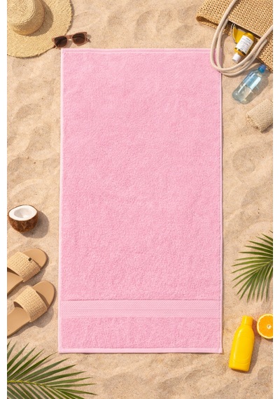 Pembe Plaj Havlusu %100 Pamuk Sertifikalı Deniz & Havuz Havlu 70x130cm