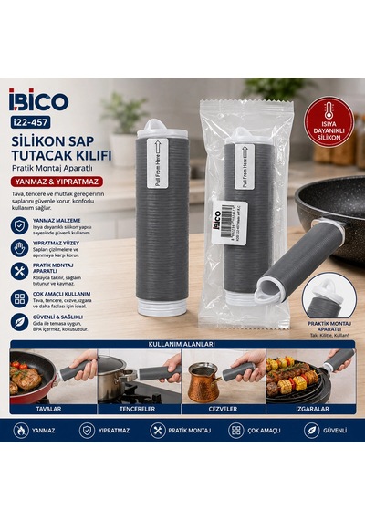 Yanmaz - Yıpratmaz Tava - Çok Amaçlı Silikon Sap Tutacak Kılıfı Pratik Montaj Aparatlı Bx40 Ahşap - Şeffaf