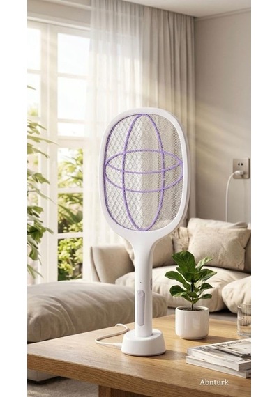 Ultraviyole Işıklı Masaüstü Standlı Sinek Öldürücü Raket