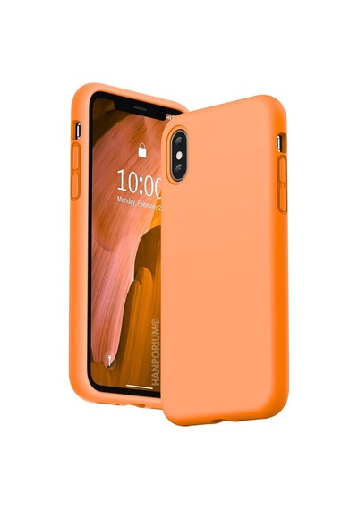 Apple iPhone Xs Max Uyumlu Silikon Kılıf Pastel Renk Tonu Kamera Korumalı Esnek Kapak Turuncu