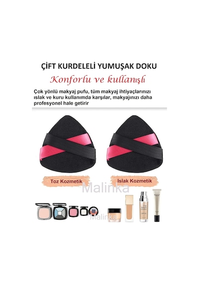 Melien Pamuk Yıkanabilir Kadife Puf Makyaj Süngeri Siyah
