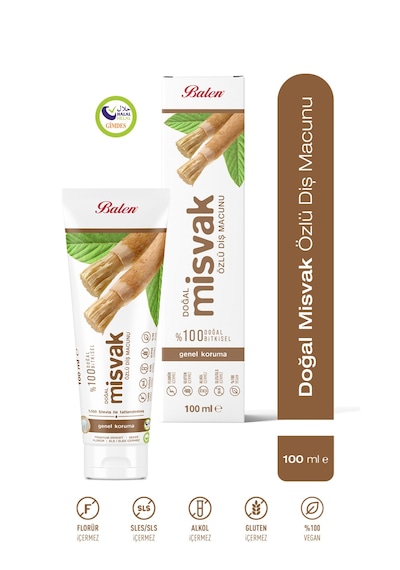 Balen Doğal Misvak Özlü Diş Macunu 100 Ml Beyazlatma