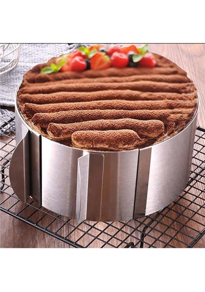 Ayarlanabilir Kek Ve Pasta Kalıbı Yuvarlak 15 Cm Den 30 Cm Ye Kadar gri