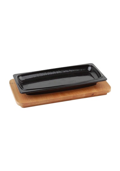 Lava Servis Tabağı 30*15 CM Ahşap Altlı