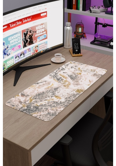 Traverten Kaymaz Dikişli Kauçuk Oyuncu Mousepad V5 - 70x30 Xl Gaming Mouse Pad Fare Altlığı