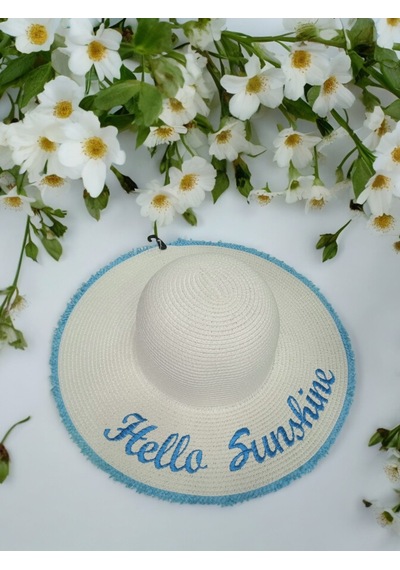 Shopiolog Kadın Hasır Plaj Şapkası Natural White Sute Bucket Hat Plaj Havuz Beyaz
