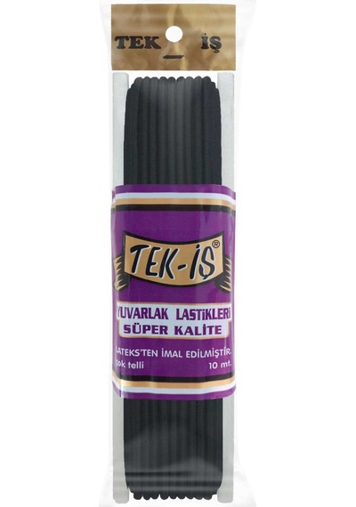 Abarta Tek-iş 40 Telli Yuvarlak Lastik & Paça Lastiği -10mt Siyah
