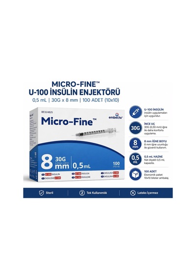 Becton Dickinson Bd Micro-fine Plus 0.5 ml - 100 Adt - 1 Kutu