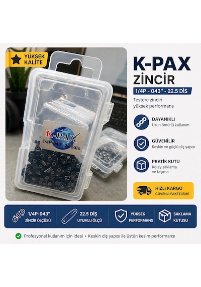 K-pax 1/4p - 043'' 22.5 Diş Şarjlı Testere Zinciri