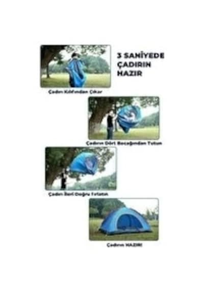 Otomatik Havada Açılan Su Geçirmez Çadır 4 Kişilik Çok Renkli