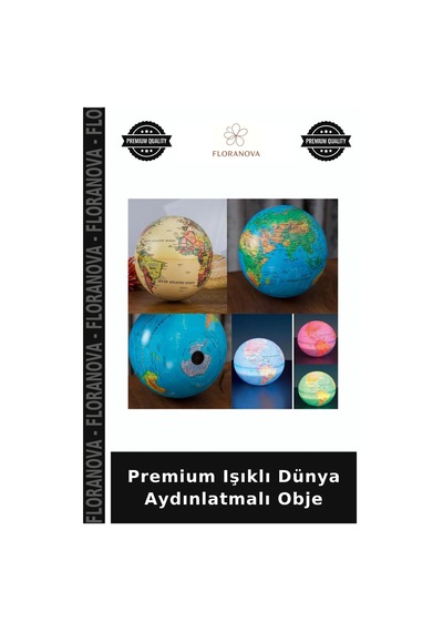 Premium Işıklı Dünya Aydınlatmalı Obje 14 CM