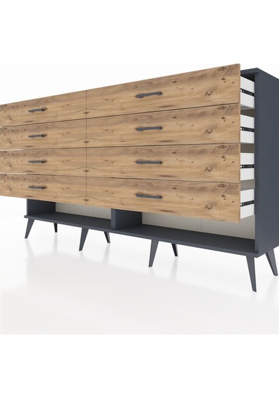 Arges Konsol 8 Çekmeceli 176x30x99 Antrasit-antrasit/çam Antrasit-antrasit/çam Arges Konsol 8 Çekmeceli 176x30x99 Antrasit-antrasit/çam Antrasit-antrasit/çam