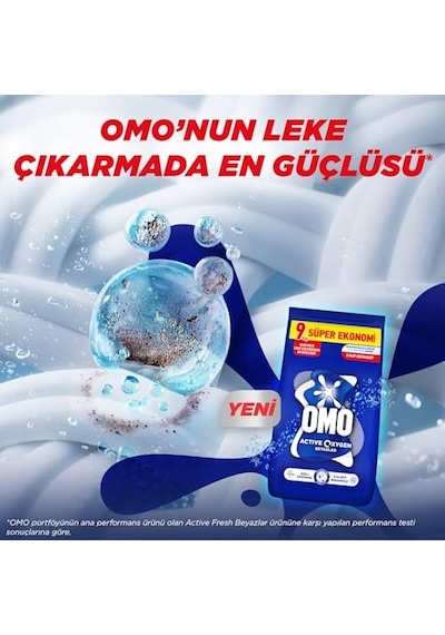 Omo Active Oxygen Beyazlar Toz Deterjanı 9 Kg