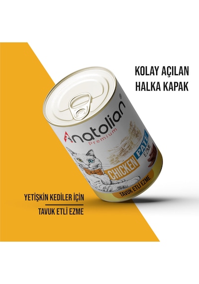 Anatolian Premium Tavuklu Ezme Yetişkin Kedi Konservesi 24 X 400 G