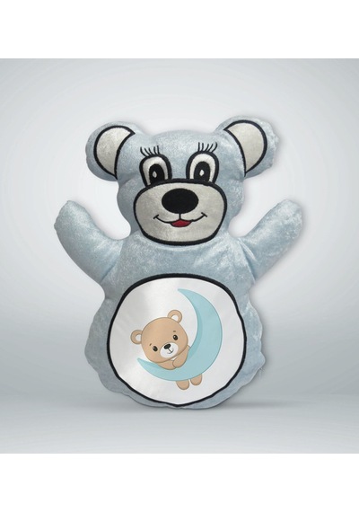Bk Gift Sevimli Ayıcık-3 Tasarımlı Ayıcık Yastık Mavi