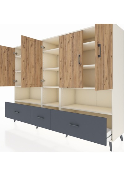 Hyperion Dolap 12 Raflı 3 Çekmeceli 5 Kapaklı 220x44x163 Aytaşı-ç Aytaşı-çam/antrasit Hyperion Dolap 12 Raflı 3 Çekmeceli 5 Kapaklı 220x44x163 Aytaşı-ç Aytaşı-çam/antrasit