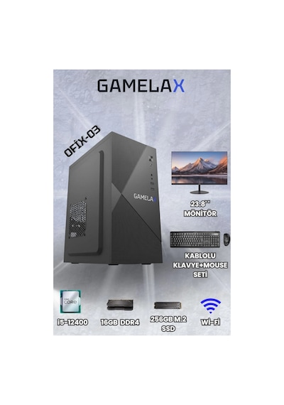 Gamelax Ofix-03 16 GB 1 TB SSD 23.8" Dos Masaüstü Bilgisayar