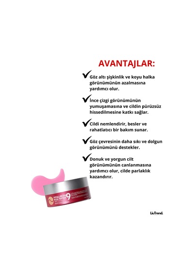 Medipeel Hyaluron Rose Peptide 9 Ampoule Eye 60 Adet Gül Özü Ve Peptidler Içeren Göz Bandı M0085