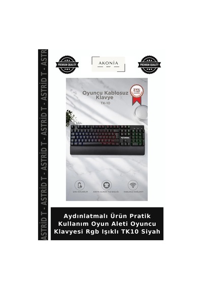 Aydınlatmalı Ürün Pratik Kullanım Oyun Aleti Oyuncu Klavyesi Rgb Işıklı Tk10 Siyah