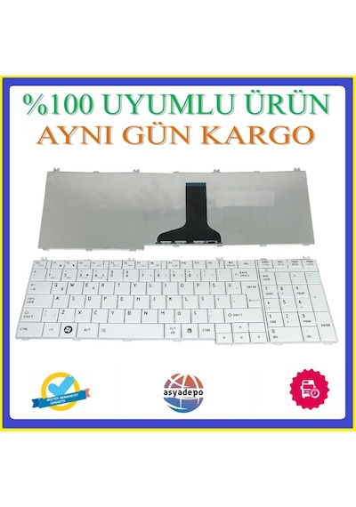 Asya.Depo Toshiba Uyumlu Satellite Pro L670-1M2 Klavye Beyaz Tr