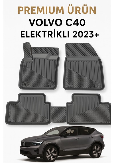 Volvo C40 Elektrikli 2023+ Uyumlu 3d Havuzlu Oto Paspas Premium