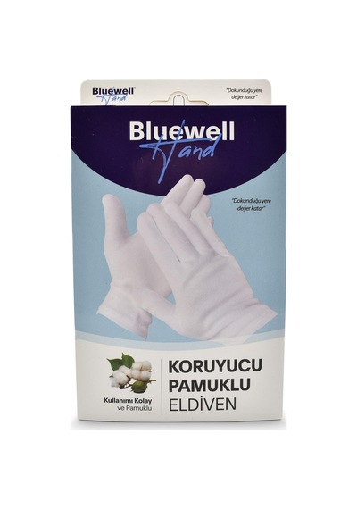 Bluewell Pamuklu Koruyucu Egzema Eldiveni%100 Pamuktan Small Açık Mavi