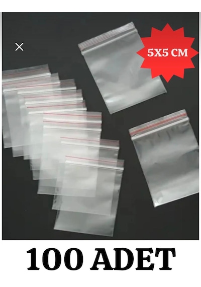 5x5cm 100'lü Buzdolabı Kilitli Torba Poşet Dondurucu İkramlık Çerez Davet Kına Hediyelik Poşeti
