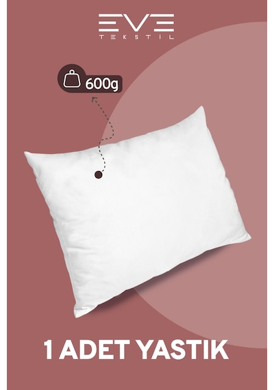 1 Adet Silikon Elyaf Nonwoven Yıkanabilir Antialerjik Vakumlu Yastık Seti 50x70cm 600 Gr Çok Renkli