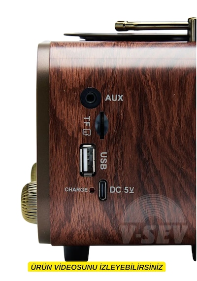 Dexxony Md-1319 Nostaljik Radyo Gramofon Bluetooth Hoparlör Ahşap Tasarım