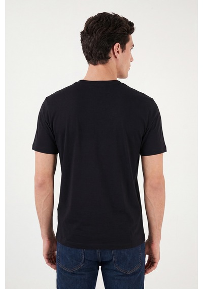 Buratti Pamuklu Relaxed Fit Bisiklet Yaka Basic T Shirt Erkek T Shirt 5905884 Siyah