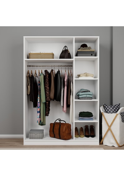 Loren 3 Kapaklı, 6 Raf Bölmeli, Askılıklı Geniş Elbise Dolabı, Gardırop, Beyaz 190 135 Beyaz Loren 3 Kapaklı, 6 Raf Bölmeli, Askılıklı Geniş Elbise Dolabı, Gardırop, Beyaz 190 135 Beyaz