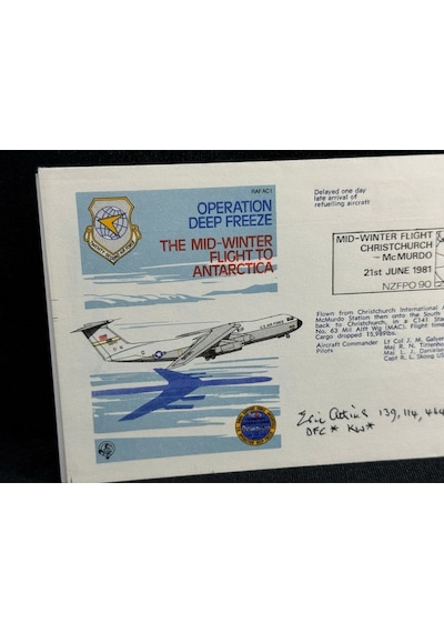 1981 Yeni Zelanda Operation Deep Freeze Cover Sgd Commander İlk Gün Zarfı Fdc Islak İmzalı  Teşhir Ürün