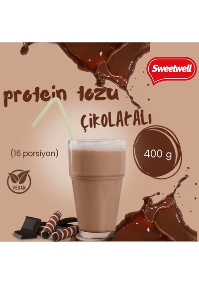 Sweetwell Çikolata Aromalı Vegan Bezelye Proteini Tozu 400 Gr X 2