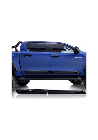 Toyota Hilux 2015+ Slim Kapı Koruma Dodik Parlak Siyah Yan Gövde Koruma Aksesuarı