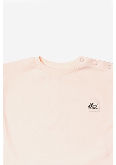 Atlasyael Atlas&yael %100 Organik Pamuk Gots Organik Belgeli Bebek Üst Sweatshirt - Somon