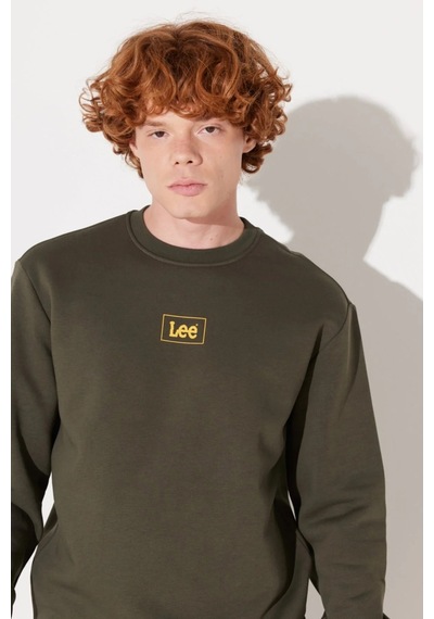 Lee Sıfır Yaka Regular Fit Haki Erkek Sweatshirt L212299801 001