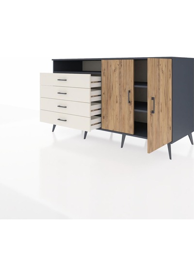 Kronos Konsol 3 Raflı 4 Çekmeceli 2 Kapaklı 176x59x99 Antrasit-ça Antrasit-çam/aytaşı Kronos Konsol 3 Raflı 4 Çekmeceli 2 Kapaklı 176x59x99 Antrasit-ça Antrasit-çam/aytaşı