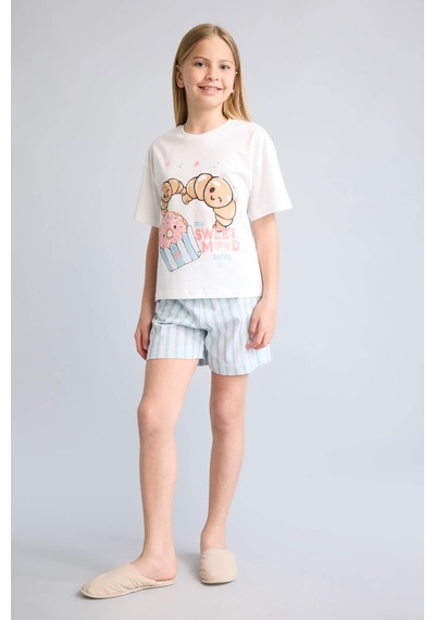 Defacto Regular Fıt 2li Beyaz Pijama Takımı Kız Çocuk H5585a826smwt34 Beyaz-wt34