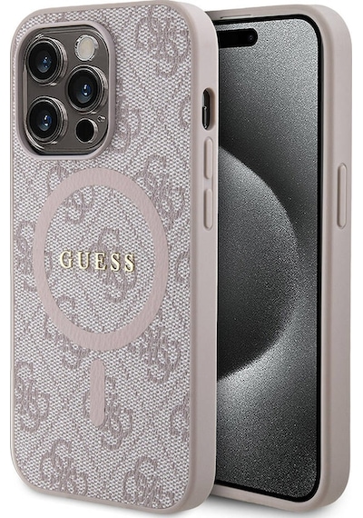 Apple Uyumlu iPhone 14 Pro Max Kılıf Guess Lisanslı Magsafe Özellikli 4g Desenli Yazı Logolu Kapak Siyah