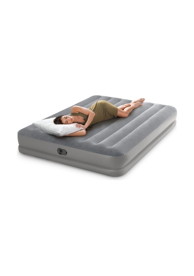 Intex Usb Pompalı 30 Cm Queen Prestij Orta Yükseklikte Şişme Yatak 203x152x30cm Gri