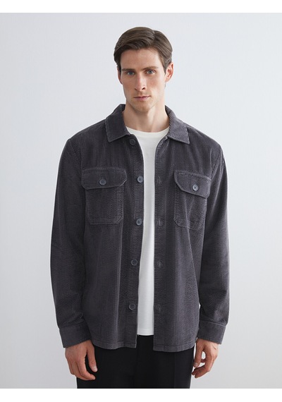 Lcw Vision Antrasit Regular Fit Kadife Erkek Gömlek Ceket
