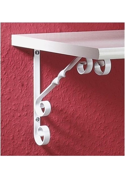 2 Adet Burgulu 20 x 25 cm Dekoratif Raf Altı Ayağı Konsol Beyaz