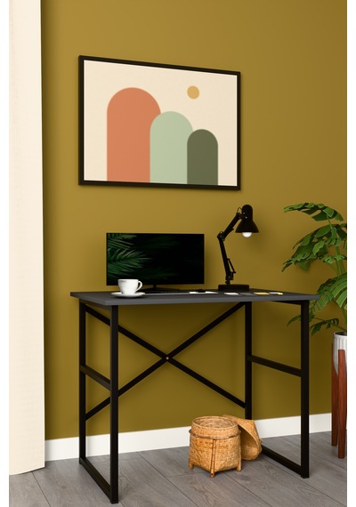Modern Metal Ders Çalışma Masası %100 Mdf Bilgisayar Masası Metalçm02 Antrasit
